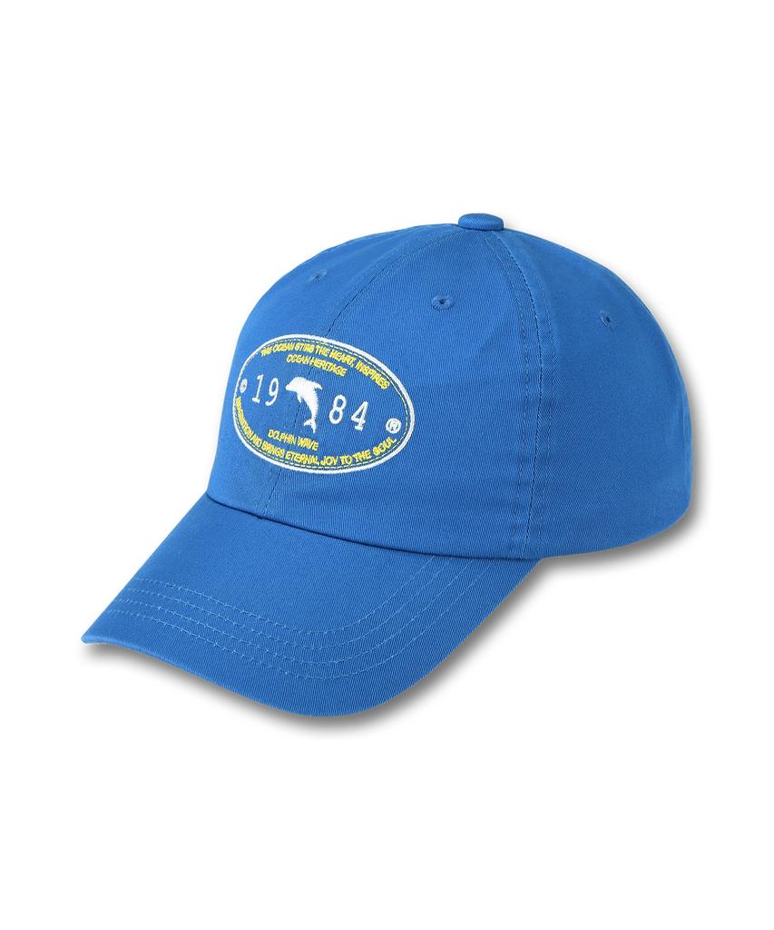DOLPHIN WAVE APPAREL Oval Dolphin Ball Cap Blue