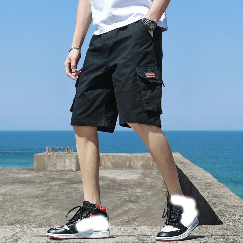 

Мужские трендовые шорты карго, мужские шорты с карманами и принтом букв, летние, новая мода, повседневные прямые шорты, мужская одежда S