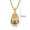 Egyptian  Iced Out Pharaoh Pendant Gold Color Stainless Steel Necklace For Women Men Ancient Egypt Jewelry Gift 2025