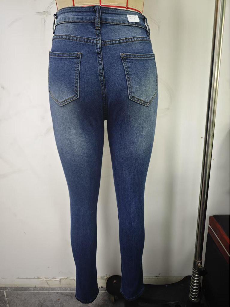 Shein Smíšené barvy a styly Americké High Street Úzké rovné džíny