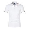 Solid Color Business Leisure Slim Fit Men's Polo Shirts Short Sleeve Solid Color Business Casual Tee Shirts Casual Beach