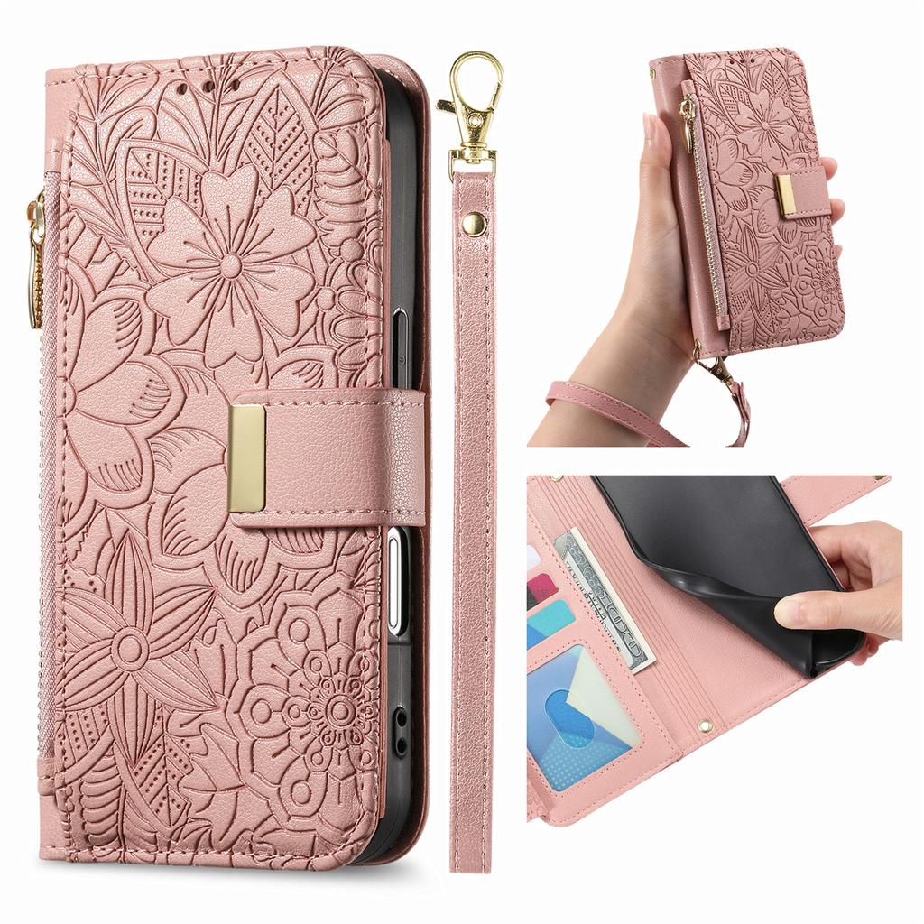Case for Moto G77 5G - Leather/PU, Pink, With Card Holder
