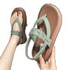Sandals Women's Summer Wear New Flat Heel Soft Sole Small Fragrant Wind Summer Go Out Solid Color Roman Shoes Beach Slippers