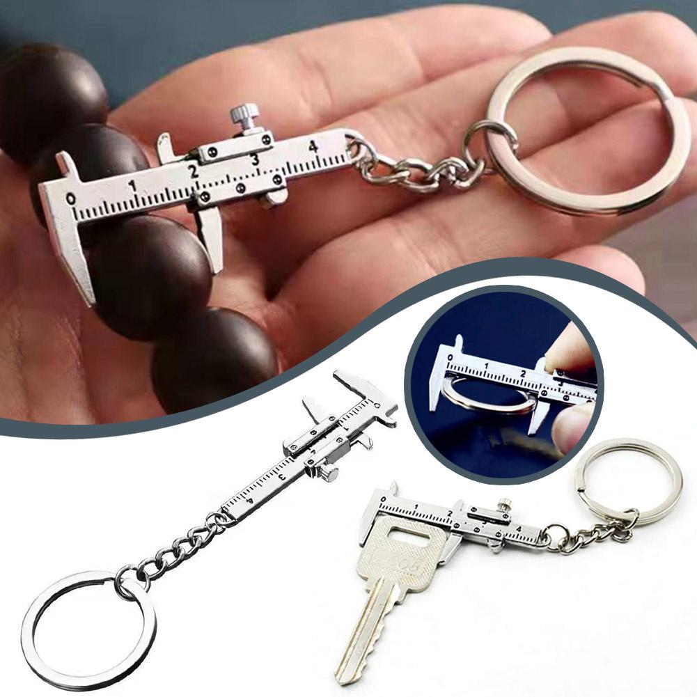 1/2/3/4/5PCS Mini Vernier Caliper Metal Ruler Vernier Caliper Ruler Key Chain 0-3cm Keychain Measurement Tool Creative Tools