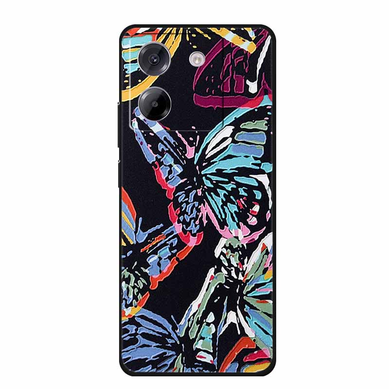 3D Emboss Case For POCO M7 Pro 5G Phone Case Relief Flowers Black Silicone Soft Back Cover For Xiaomi Poco M7 Pro Case Coque Bag