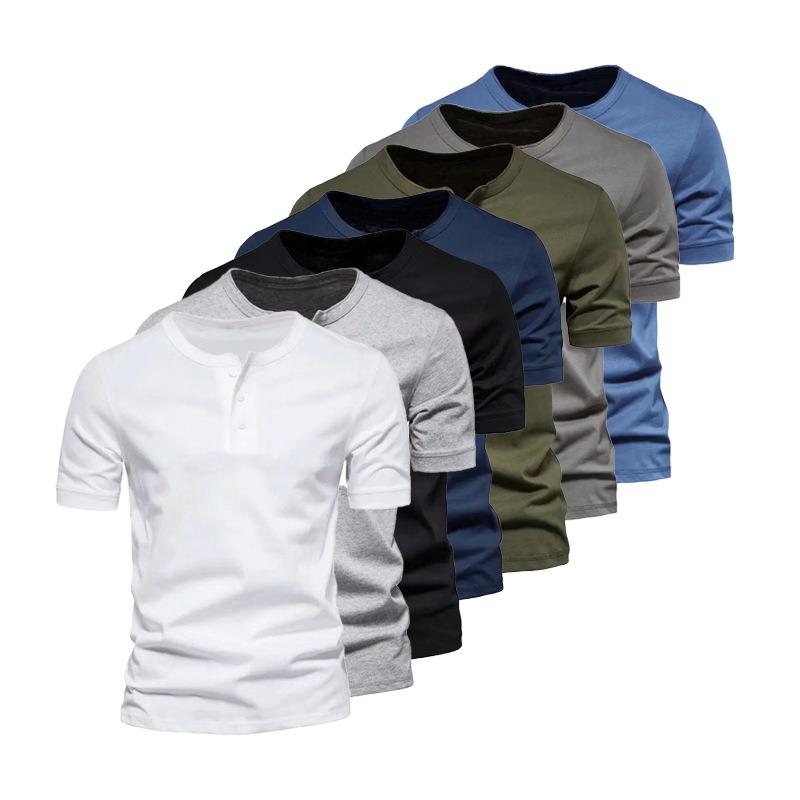 Men's Crew Neck Short Sleeve Men Casual Slim Sport Solid Color T-shirt Men