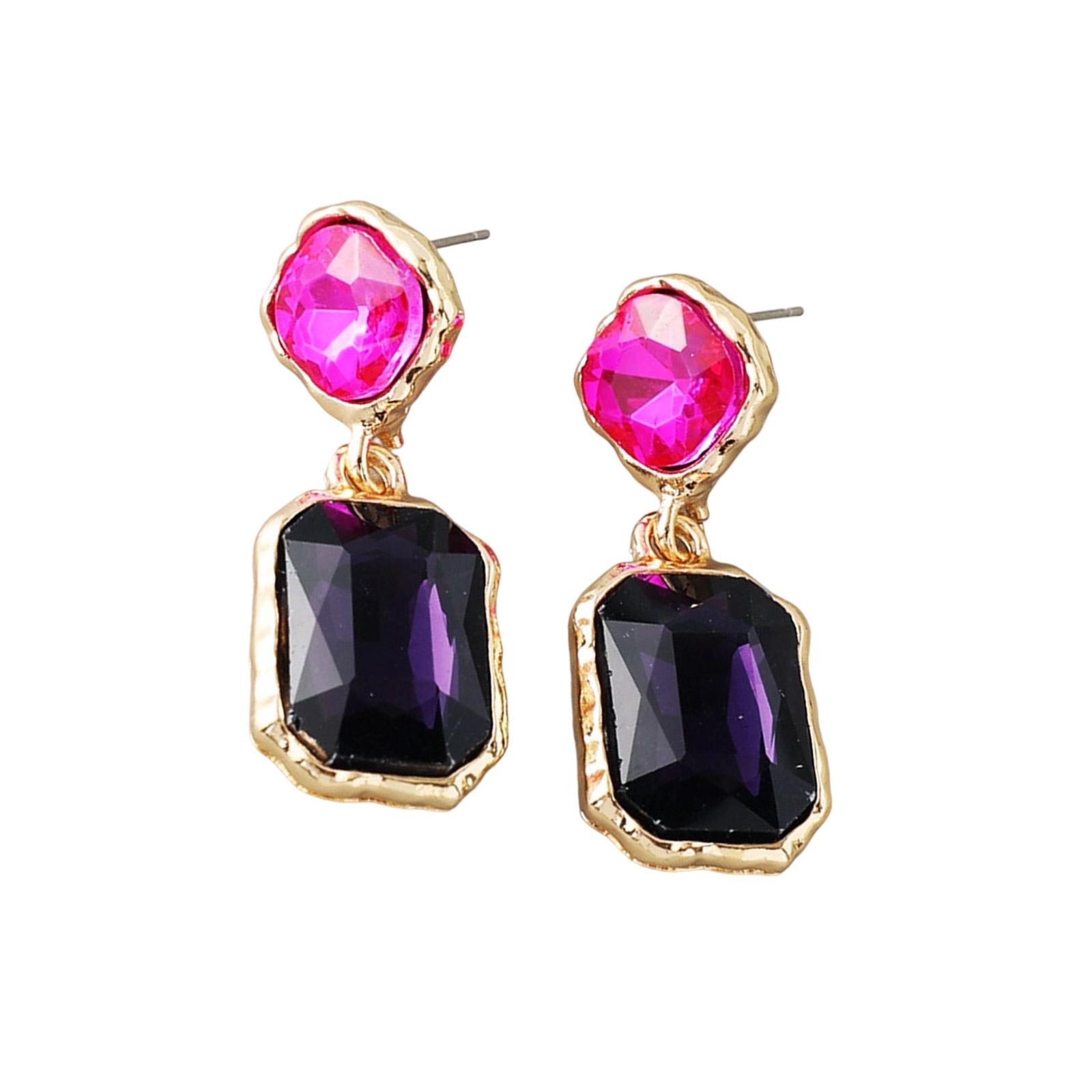 

Square Earrings for Women Alloy Construction Elegant Styles for Casual or Formal Outfits сливовый