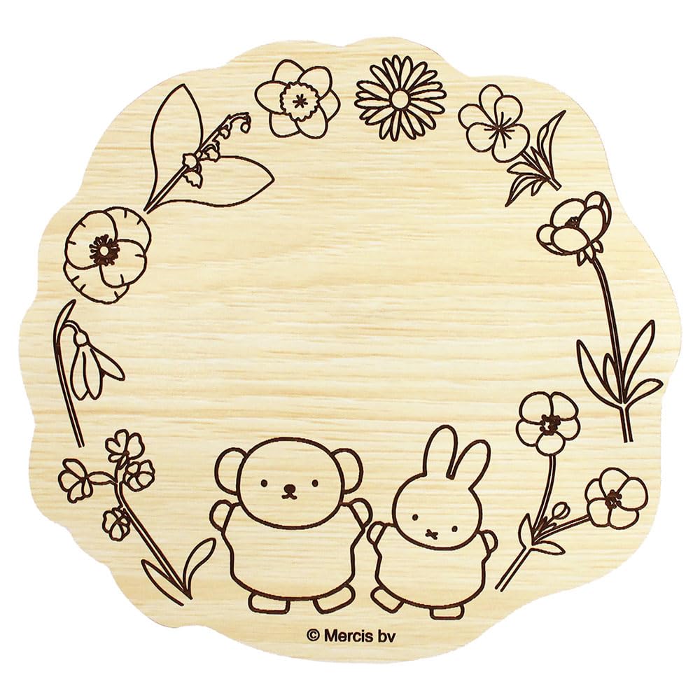Tees Factory Miffy Wood H156 X W169 X Whiteboard, Flower, Approx. D6mm, MF-5545285FW