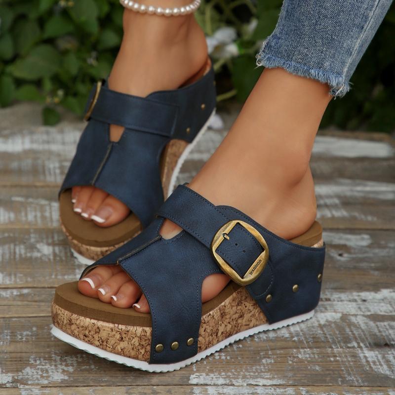 Fashion Women's Sandals Wedge Shoes Woman Platform Heels Slippers Women Footwear Sandals Shoes Women Summer Soft Women Shoe Slides