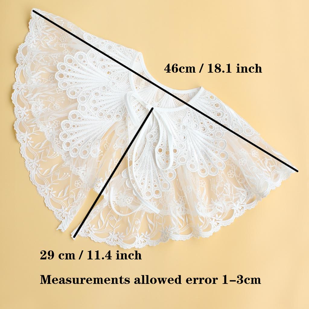 Perfect Match Peacock Tail Shawl False Collar For Ladies. Double-Layer Lace Embroidery, High-End False Collar Decoration.