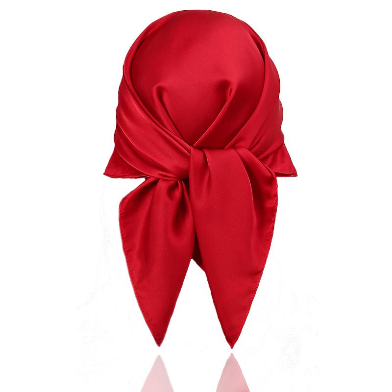 Luxury Silk feeling Scarf Women Satin Solid color Hijab RUNMEI Scarves Muslim Pareo Bandana Female Shawl Wrap Headband Foulard