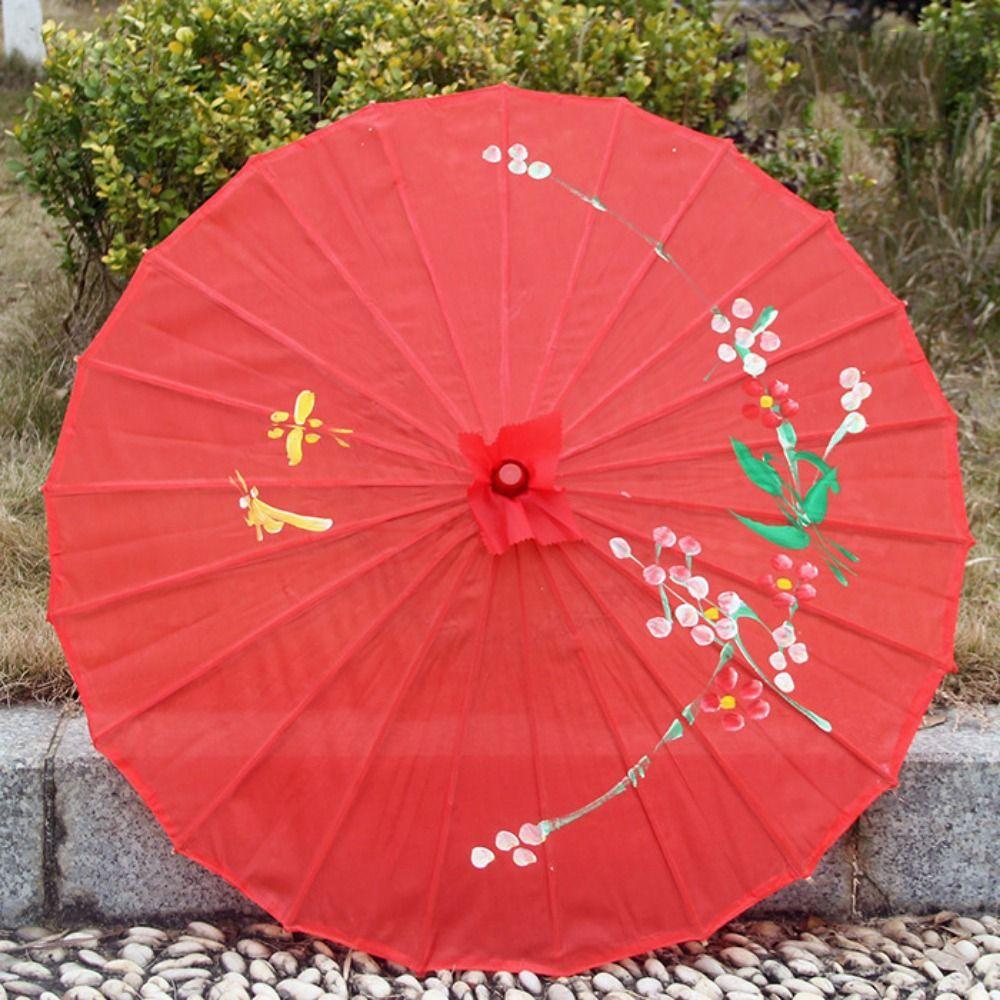 Silk Oil Paper Umbrella Chinese Traditional Paper Parasol Folding Dance Umbrellas  Photography