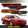Smoked Clear / Side Lens Marker White/Amber/Red Light Fit Chevy 2010-2015 Camaro