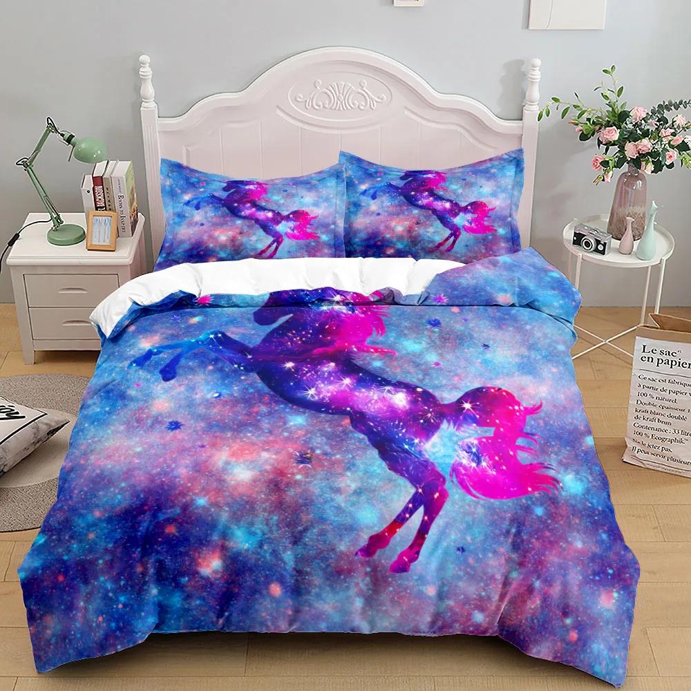 Popular Unicorn Duvet Cover Set Single Twin Double Queen King Super King Size Bed Linen Set
