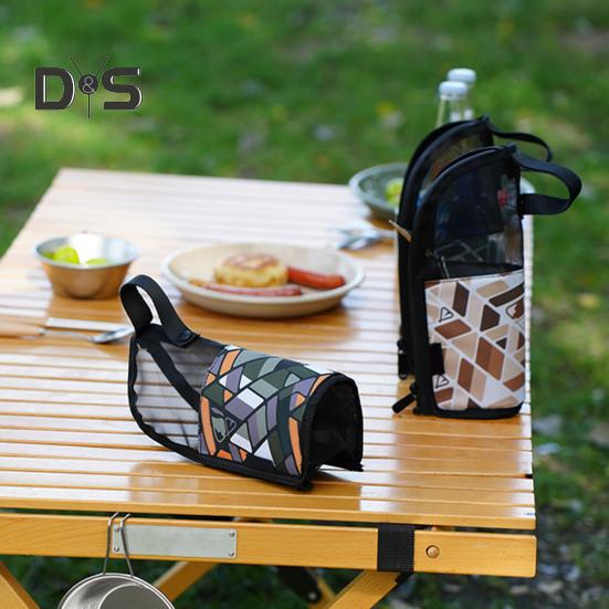 Outdoor Cutlery Storage Bag with Mesh Pocket Waterproof Portable Travel Camping Picnic Chopstick Fork Spoon Utensils Organizer Drying Carrying Bag