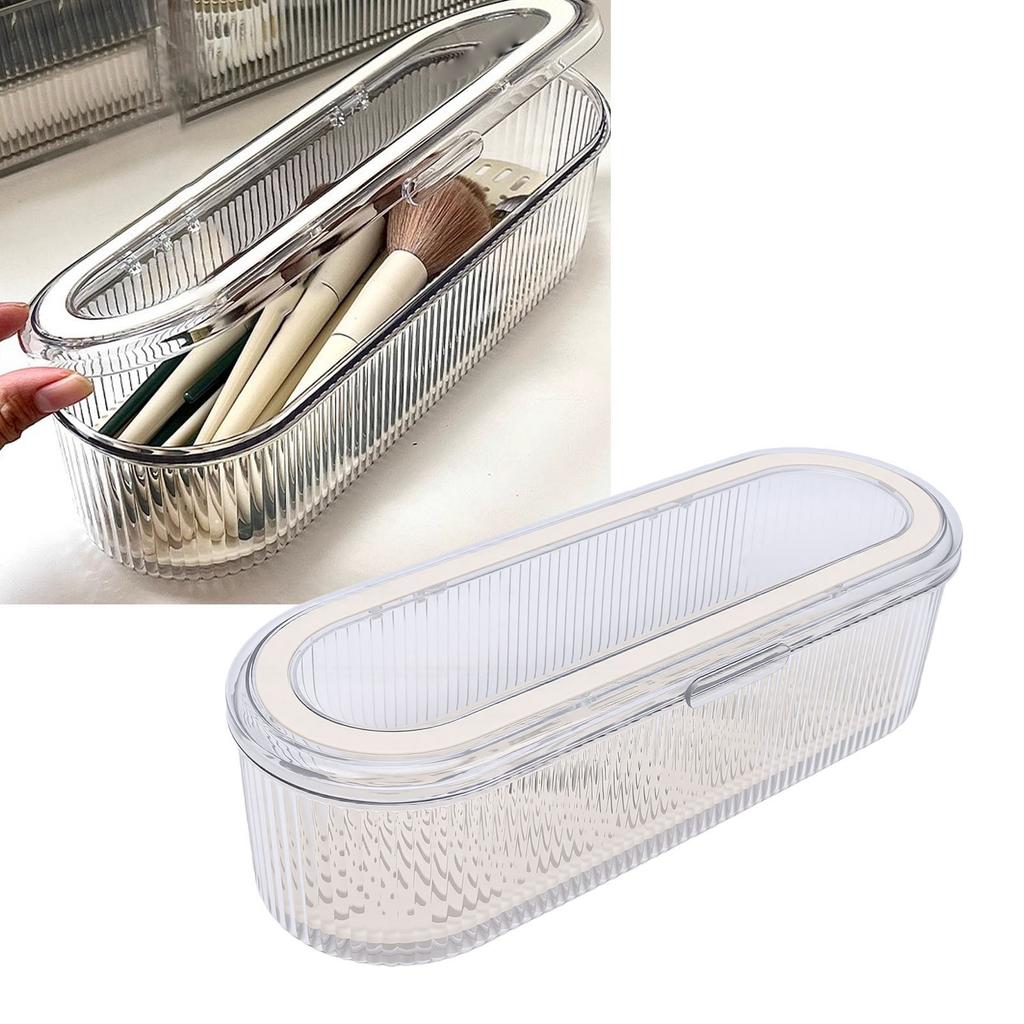 Makeup Brush Holder with Lid Clear Transparent Dust Proof Makeup Brush   Storage Case