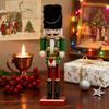 Christmas Nutcrackers Ornament Small Wooden Soldier Christmas Decorations Nutcrackers Figure Ornament for Table Shelf