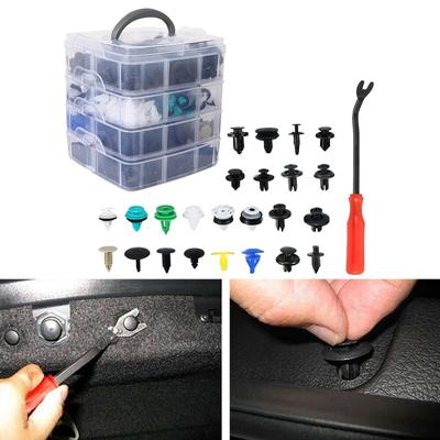 620 Stück Auto Befestigungsclips Befestigungsstifte Nylon Nieten-Kits Stoßstange Türverkleidungen Innenraum Ausbau Zubehör Werkzeug Reparaturkasten Kunststoff