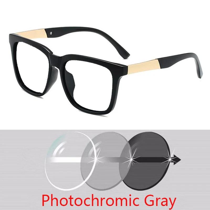 Damen Retro Myopie-Linse Quadratische Sonnenbrille Herren Metall Fahrer Korrekturbrille Damen 0 -0,5 -0,75 -1,0 Bis -6,0