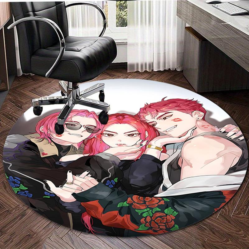1pc KPop Demon Hunters MIRA3 Design Printed Area Round Carpet for Bedroom Living Room Home Decor Rugs Mat Non Slip Mat Rug for Bedside