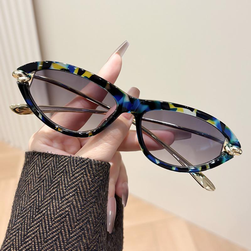 Retro Cat Eye Women'S Sunscreen Sunglasses Metal Pc Versatile Rope Knot Street Outdoor Photo Sunglasses