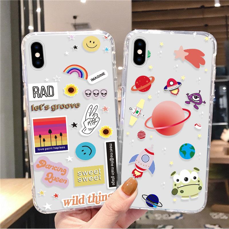 

Мультфильм Прозрачный анти-капля чехол для iPhone 11 12 Pro XR X XS 6 6S 7 8 Plus SE 2020 Мягкий силиконовый симпатичный чехол для телефона для iPhone 11 Pro Max