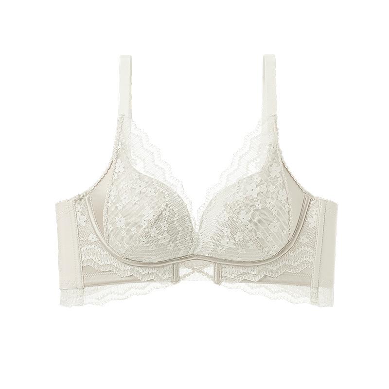 Small Breasts Gather Lace, Sexy Mulberry Silk A, Bacteriostatic, Temperature-changing Lining, No Steel Ring Bra Set