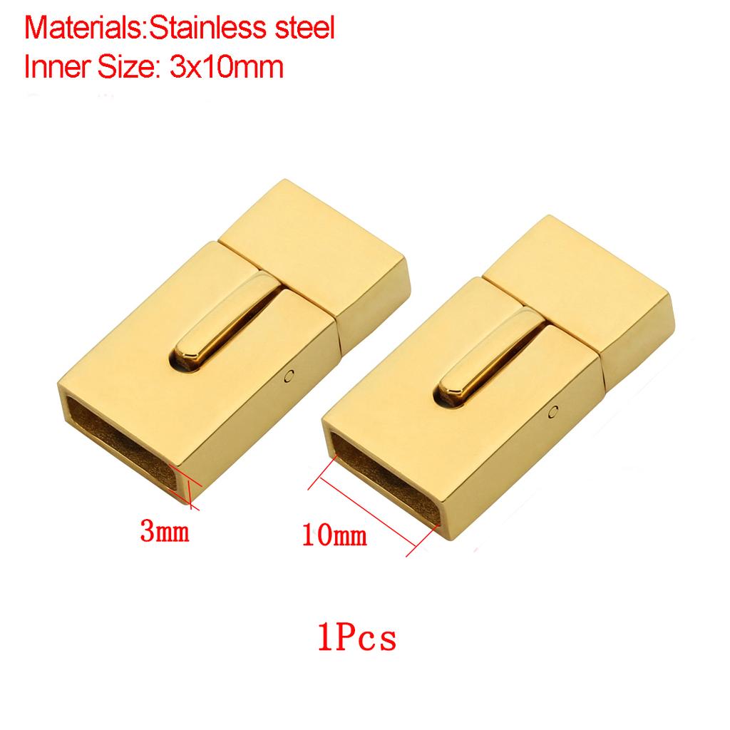 Jewelry Findings Leather Bracelet Clasp DIY Magnet Hook Rhodium Magnetic Clasp Flat Hole 15*3mm