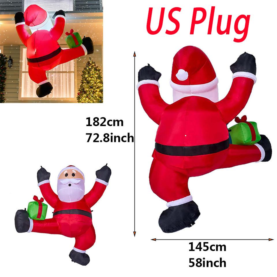 

2026 Christmas Inflatables 8FT 245cm Glowing Climbing Santa Claus Decoration Inflatable Inverted Santa Claus Elk Deer