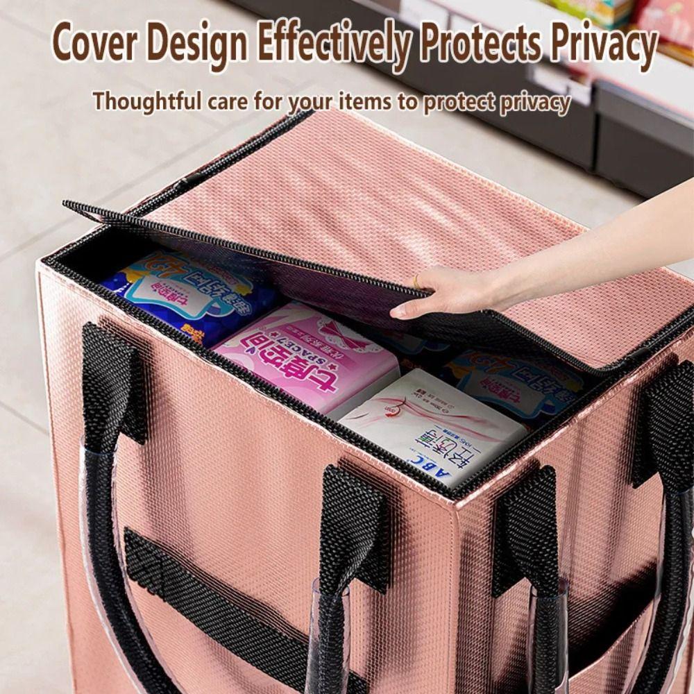 Long Handheld Roller Skating Shopping Bag Foldable Portable Shopping Trolley Zipper Closure Large Capacity Pull Cart with Wheels