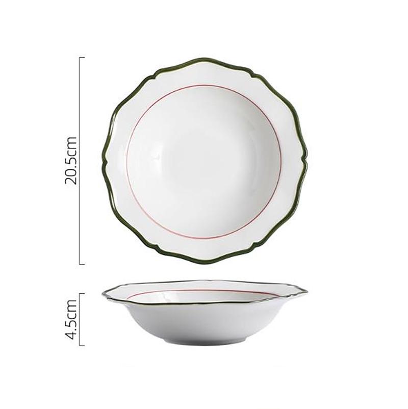 Exquisite Ceramic Plates Custom Christmas Tableware Home Dessert Steak Plates Noodle Bowls Kitchen Ceramic Fruit Salad Bowls