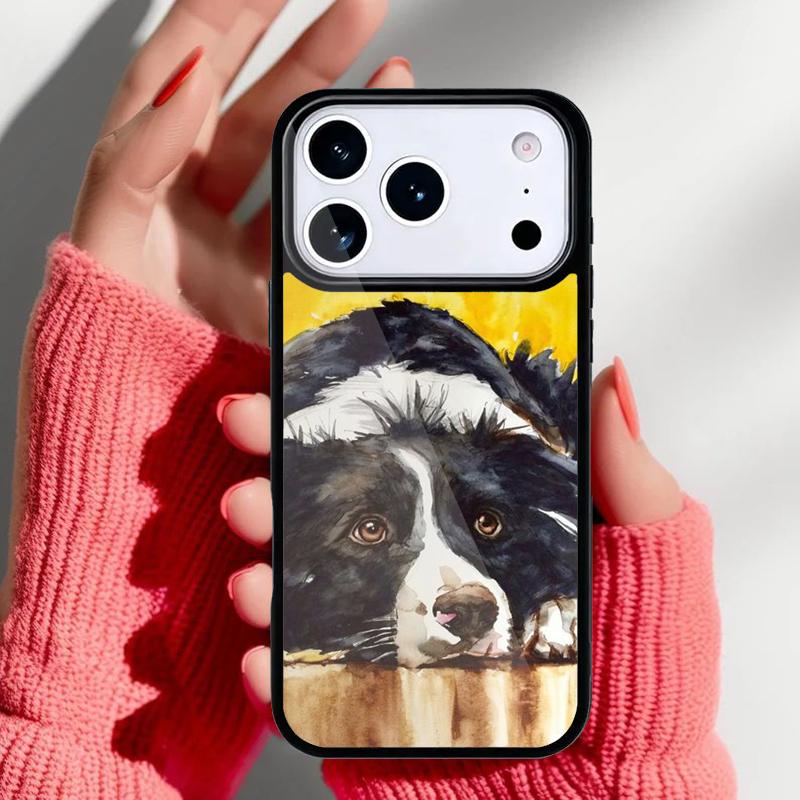 Border Collie Watercolor Phone Case for iPhone 17 16 15 14 13 Pro Max Back Cover for 12 11 Pro Coque