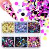 Nail Sequins,Nail Art Flake,Nail Glitter Paillette Mixed Round,3D Nail Art Stickers for Nail Decoration DIY Resin Mold
