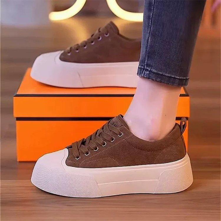 

Women s Retro Thick-Soled White Sneakers, Height-Increasing, Versatile & Soft for Spring 2025 40 хакі