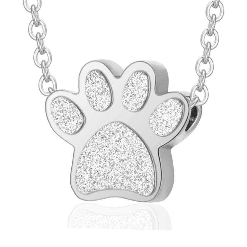 

Ожерелье для кремации праха из нержавеющей стали, милые памятные украшения для праха питомца для праха собак и кошек серебряный