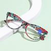 Stylish Cat Eye Reading Glasses Women Men Vintage Retro Flora Printed Eyewear Trendy Ultralight Presbyopia Plus Diopters