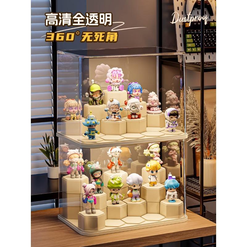 Blind box display stand storage transparent dustproof acrylic figure toy building block display cabinet POP MART display box