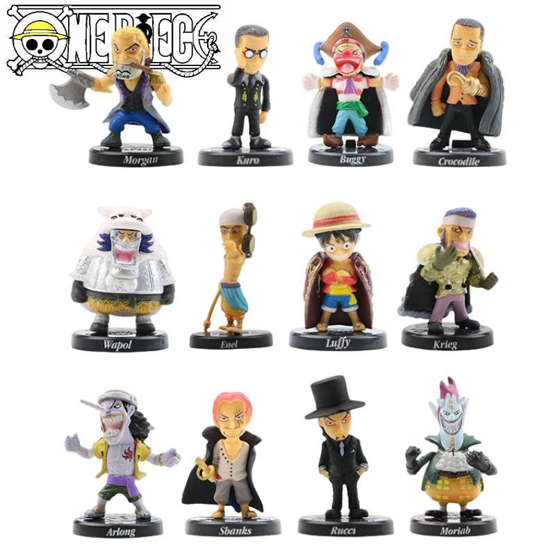 12pcs One Anime Piece Luffy Figure Model Toy Ornament Decor Gift Collection Set