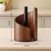 Wooden Tissue Holder with Base Countertop Paper Towel Holder Large Capacity Iron Frame Tissue Box for Dining Room Living Room
