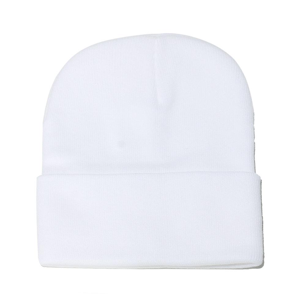 High Quality Solid Color Acrylic Wool Hat Outdoor Warm Cold Hat Monochrome Knitted Hat Pullover Hat for Men and Women