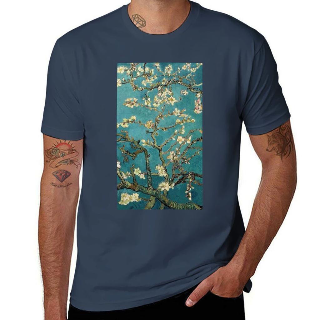 Almond Tree In Bossom TShirt Large Size Soft Cotton TShirt