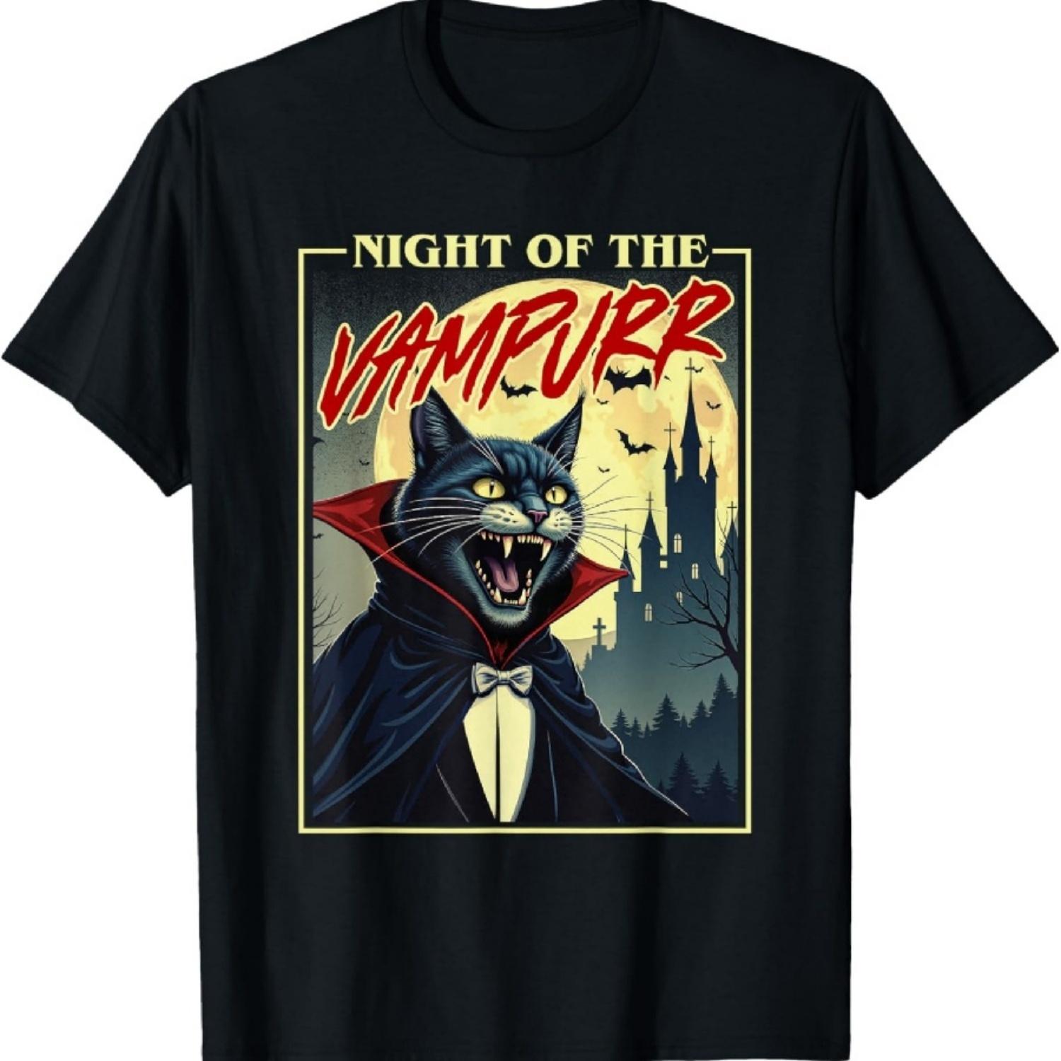 

Night Of The Vampurr - Spooky Cat Vampire Halloween Ghoul T-Shirt XXXXXL різнокольоровий