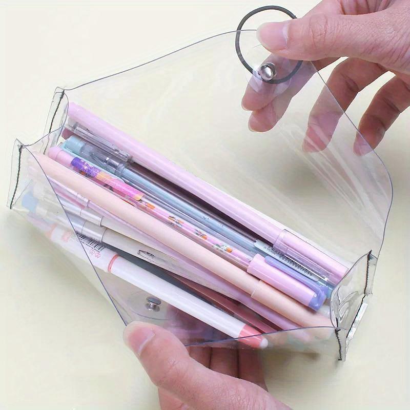Transparent Pencil Case Makeup Cosmetics Storage Bag Pencil Bag Cute Stationery Holder School Office Supplies
