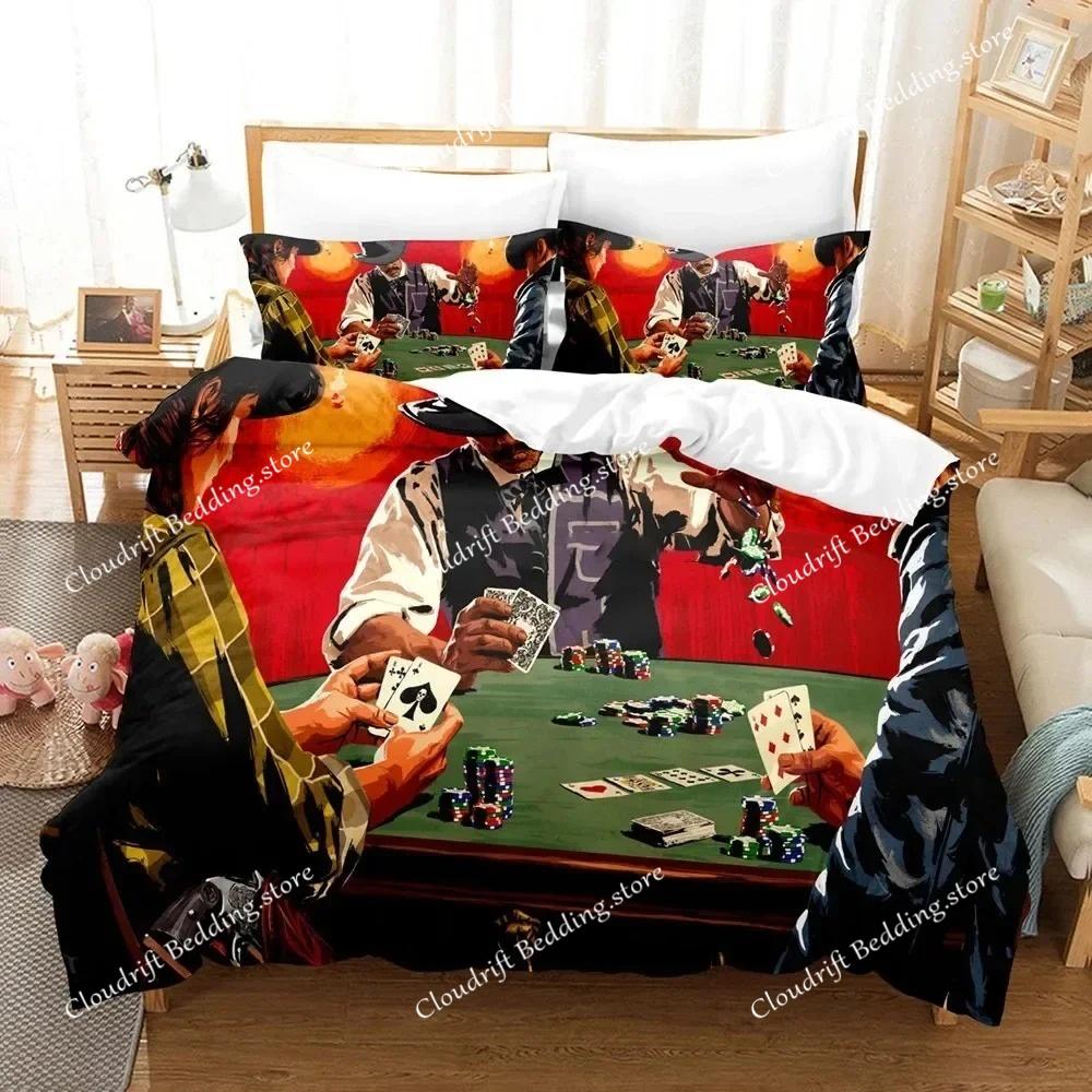 Game Bedding Set Red Dead Redemption 3d Print Bed  Quilt Duvet Cover Set Home Textile Queen King Size Kids Room Decor
