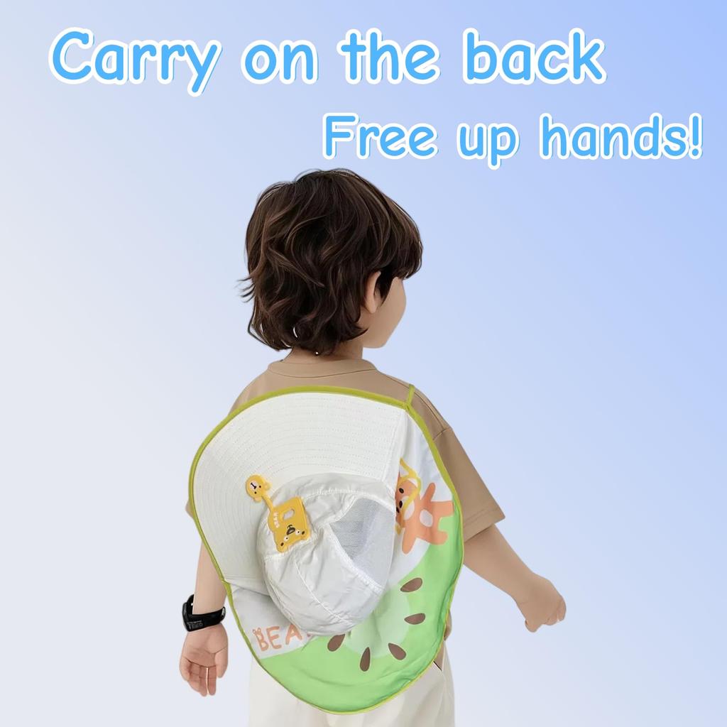 Kids Sun Hat Summer UV Protection Breathable Mesh Large Brim Outdoor Travel Hat Boys Girls Fisherman Beach Fisherman Hat