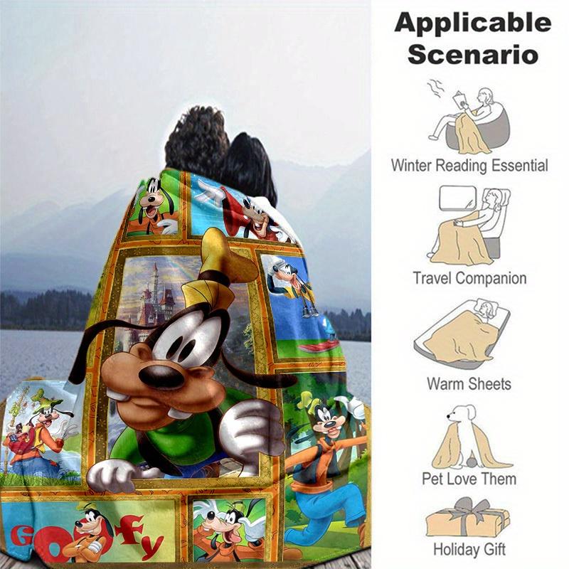 1pc. Disney Goofy Multi-Picture Frame Throw Blanket, Home Office Outdoor Gift for Kids and Adults (80x60 inches)