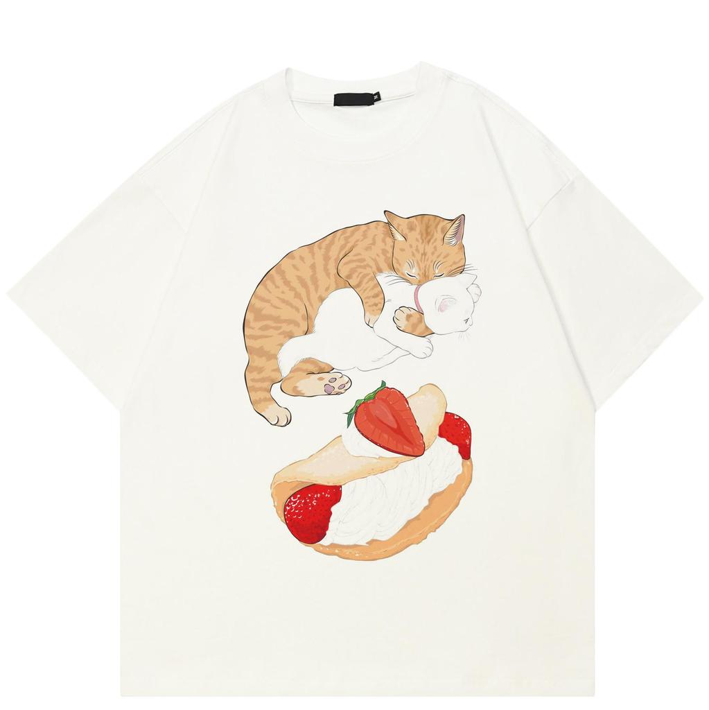 Streetwear Funny Cat Tricou unisex Tricou din bumbac Tricou unisex Tricou Tricou cu mâneci scurte de vară