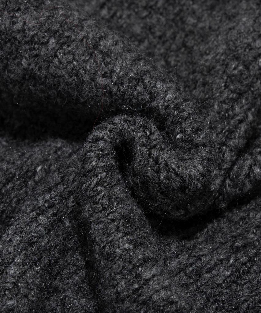 Analog Mood (Unisex) Wool Round Back Knit Cardigan (Gray)