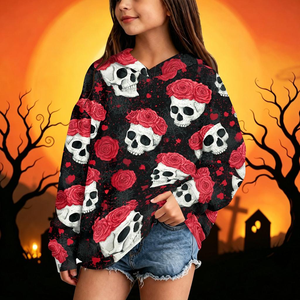 Kids' Casual Halloween Print Hoodie Sweatshirt for Boys and Girls