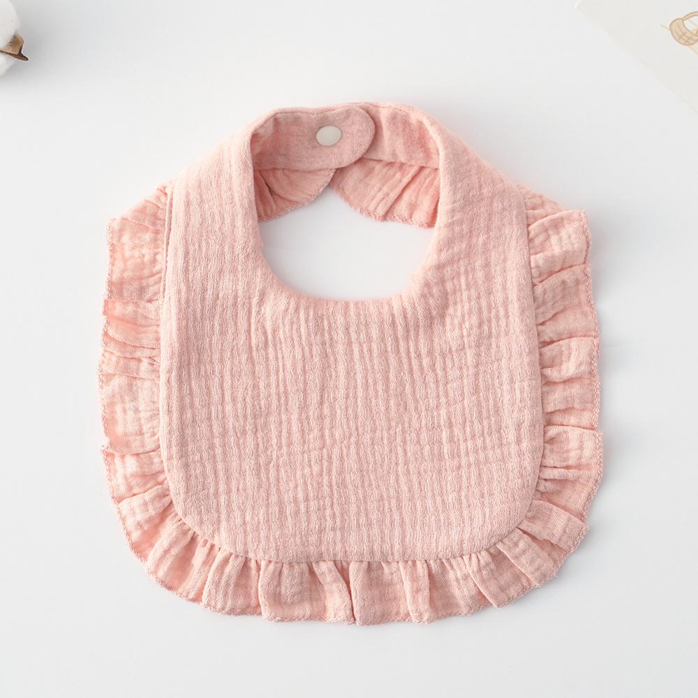 Ruffle Baby Drool Bibs: Pure Cotton Printed Lace Bibs
